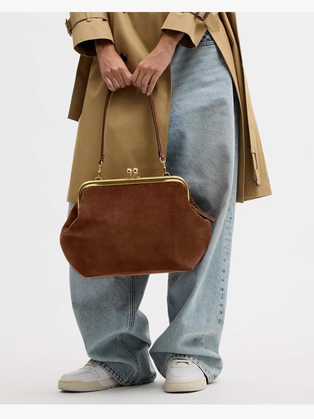 Coach Kisslock Frame Bag in Warm Brown - Picture 2 of 5